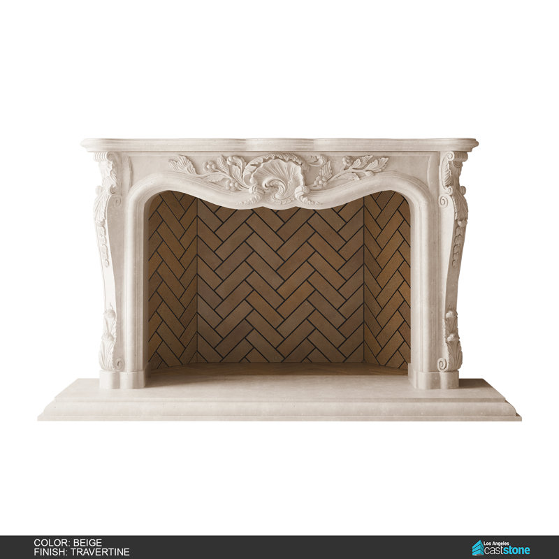 Josephine Fireplace Surround, Travertine/Beige