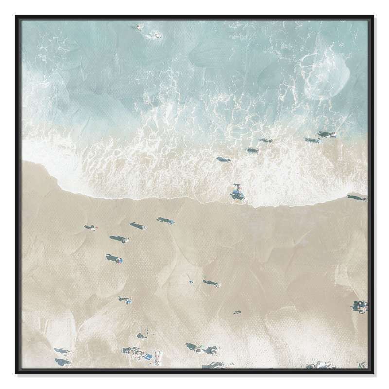 «Lay Out On The Beach I», reproduction carrée par Milli Villa, H 37,5 po x l 37,5 po, Noir