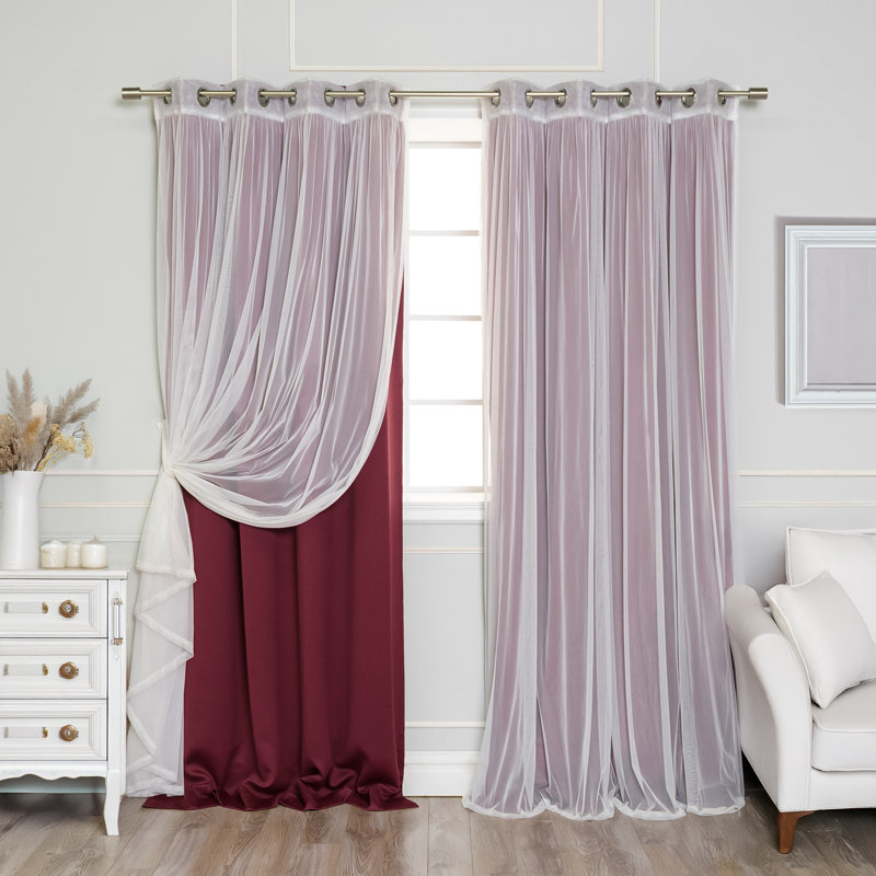Panneau coulissant en polyester Natascha, l 52" x L 84", Bourgogne
