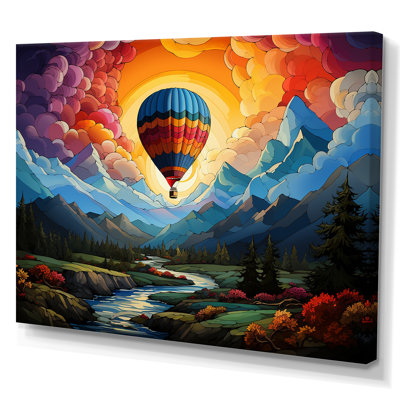Pop Art, montgolfières, vue aérienne I - décoration murale montgolfière