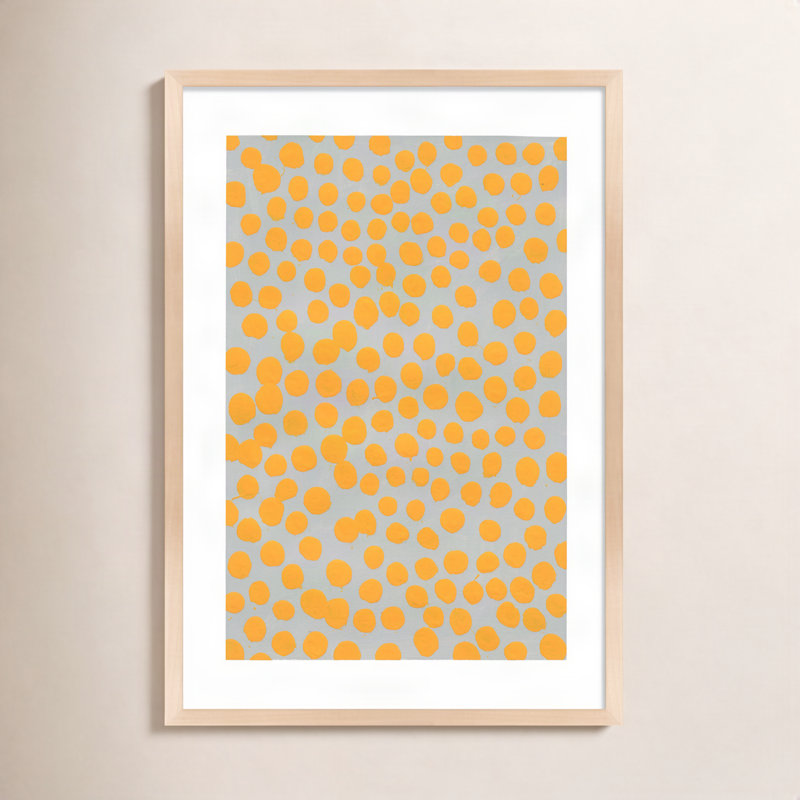 Navi Safran sur gris par Michela Sorrentino - Peinture, H 25 po x l 17,5 po x P 1,25 po, Brun