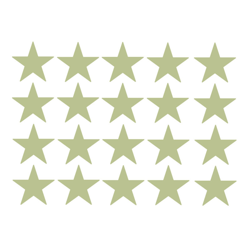 Décalcomanie murale étoiles americana, H 24 po x l 33 po x P 0,01 po, Céladon