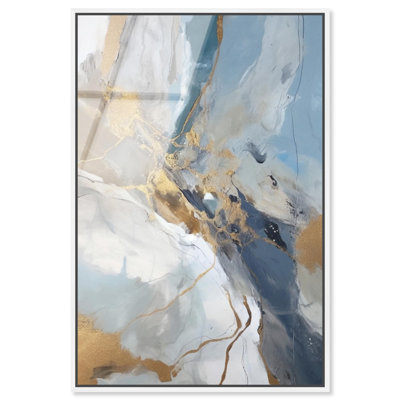 «A Nautical Abstraction», art mural en verre acrylique ultrabrillant encadré par Art Remedy, cadre blanc, 16 x 24