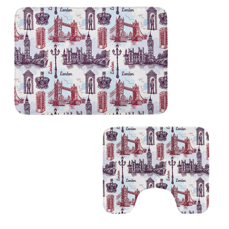  Ensemble de 2 tapis de salle de bain London