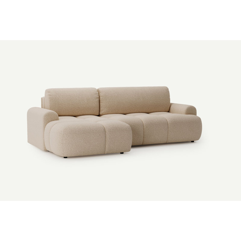 Bobby Corner Sofa 2,5 seater with sleeping function, Light Brown, Left Hand Facing