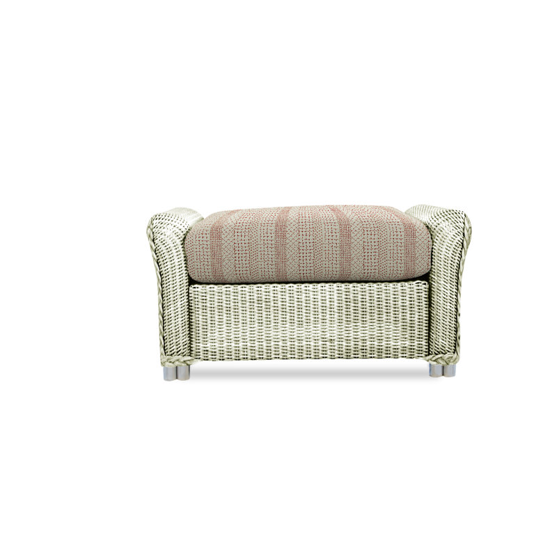 Reflections Outdoor Ottoman, Ivory, Friendly Flax