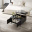 Table basse relevable, table centrale relevable avec grand espace de rangement caché, tablettes ouvertes-2080869242