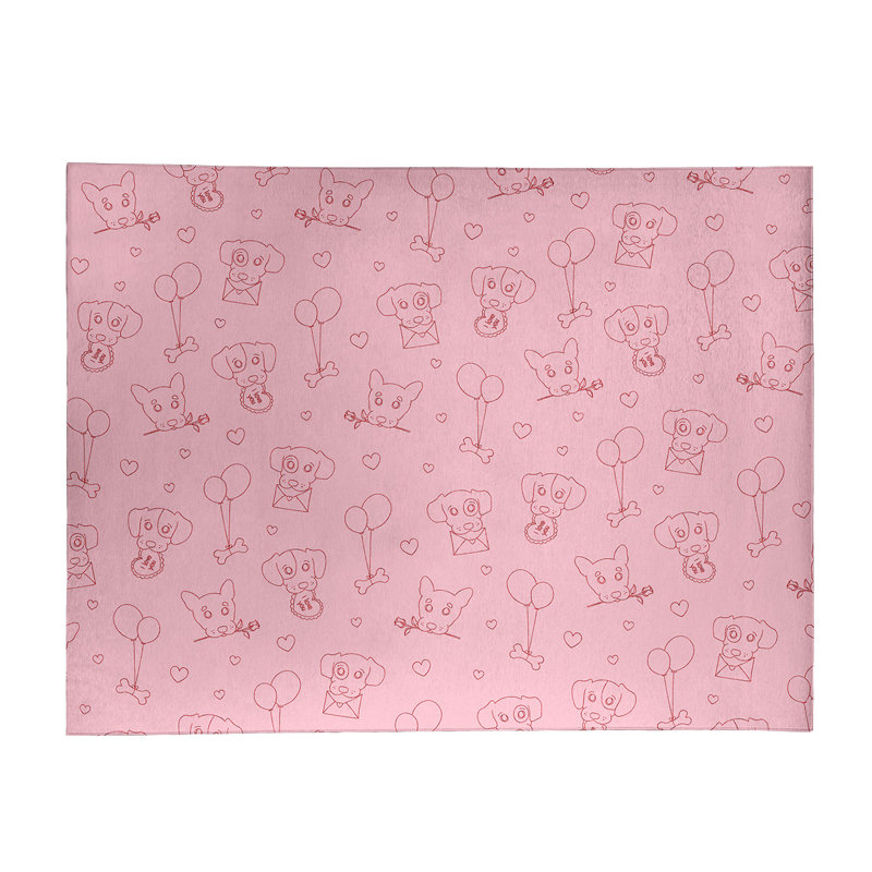 Tapis zone rose fait main, Rectangle 9 pi x 12 pi
