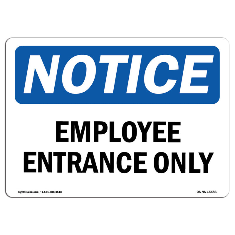 Panneau d'entrée pour employé seulement