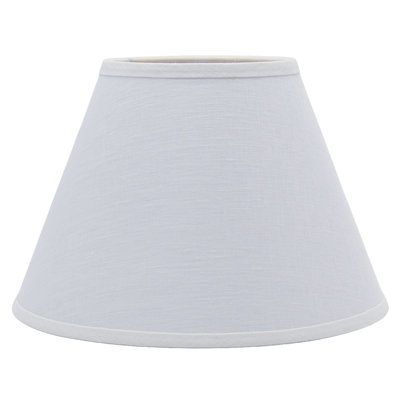 Hardback Empire Lamp Shade, 6" Top, 10" Bottom, Linen White, Bulb Clip Fitter