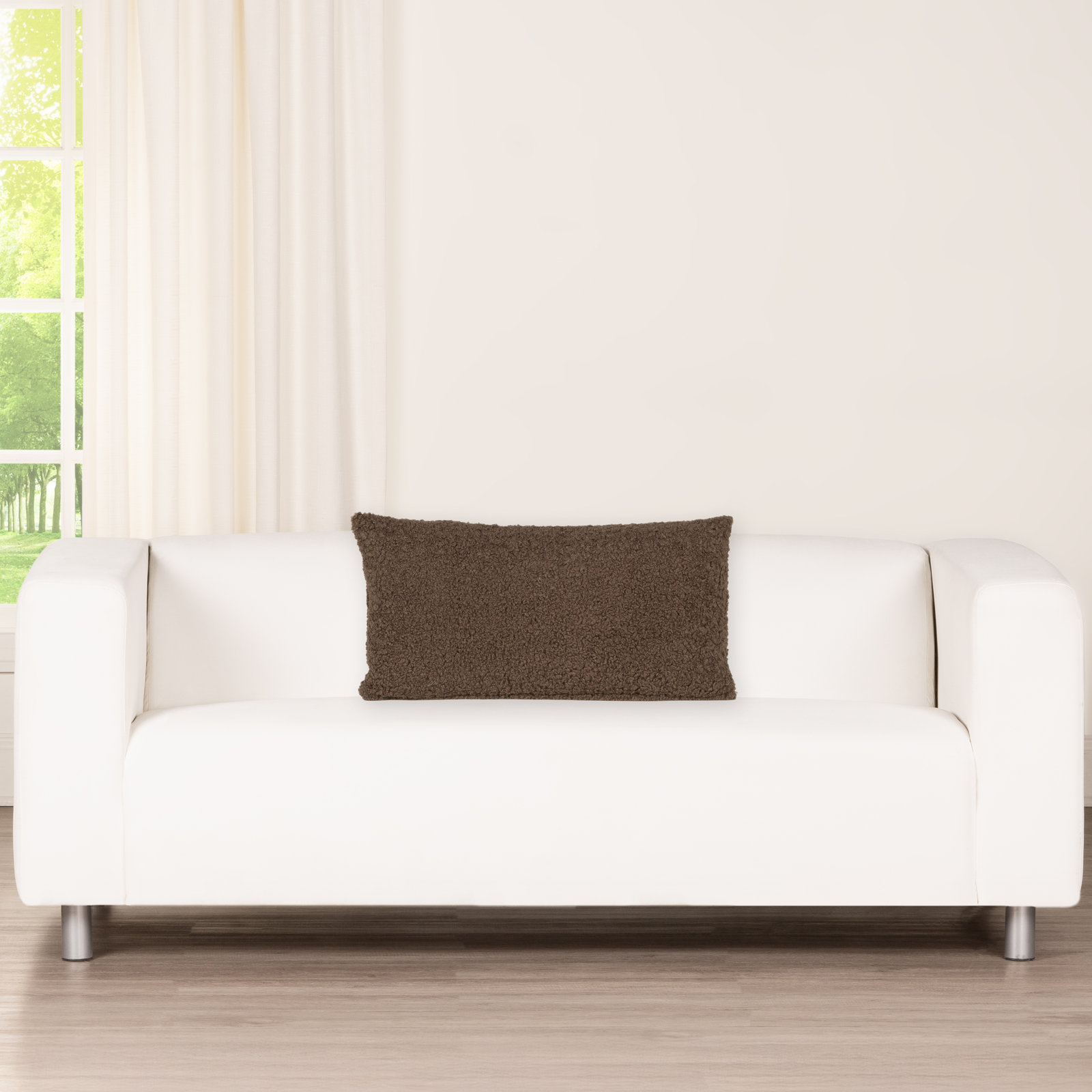 Solid Throw Pillow, Polyester, Brown, 
Rectangle 14"H x 26"W