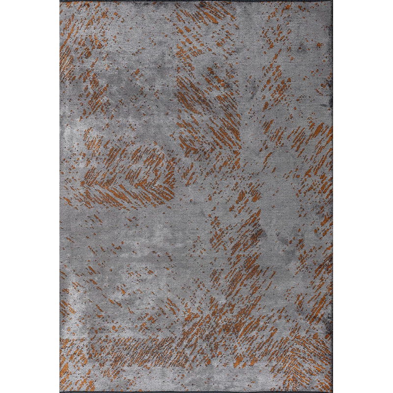 Alonnah Rectangle Abstract Cotton and Viscose Indoor / Outdoor Area Rug, Rectangle 5'3" x 7'6"