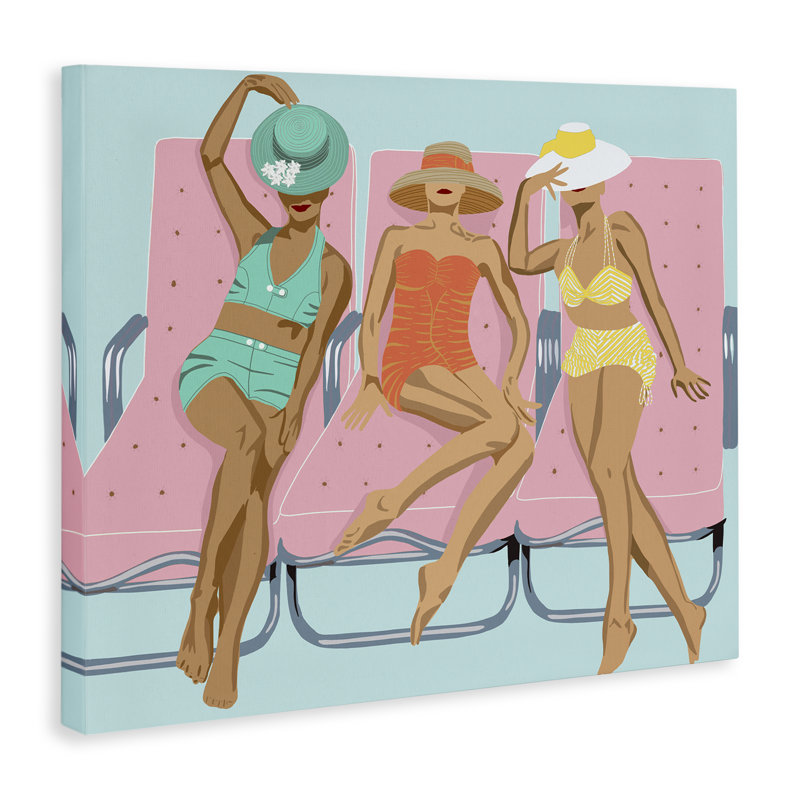 Art mural sur toile Glam Beach Friends par Jen Bucheli, H 24 po x l 30 po
