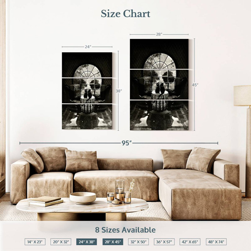 Room Skull BW, 38" H x 24" W