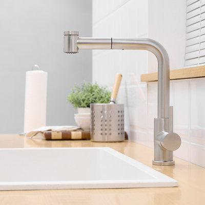Robinet d'évier à poignée simple avec robinet rétractable, style moderne, remplisseur en céramique pour barre coulissante, conception classique