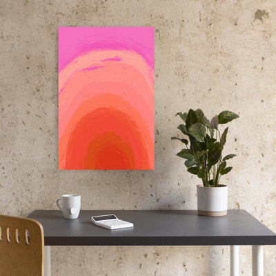 Pink Serenity Waves Abstract Bold Colorful Wall Art Print