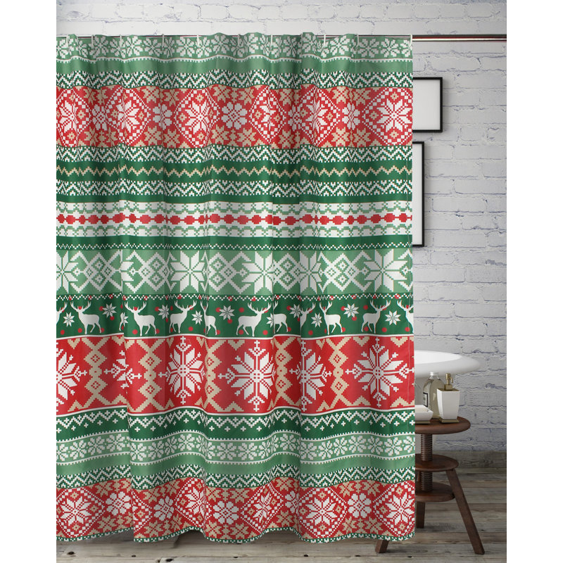 Rideau de douche Green Isle Home Fashions 72 "x 72" - imprimé des Fêtes pour décor de salle de bain