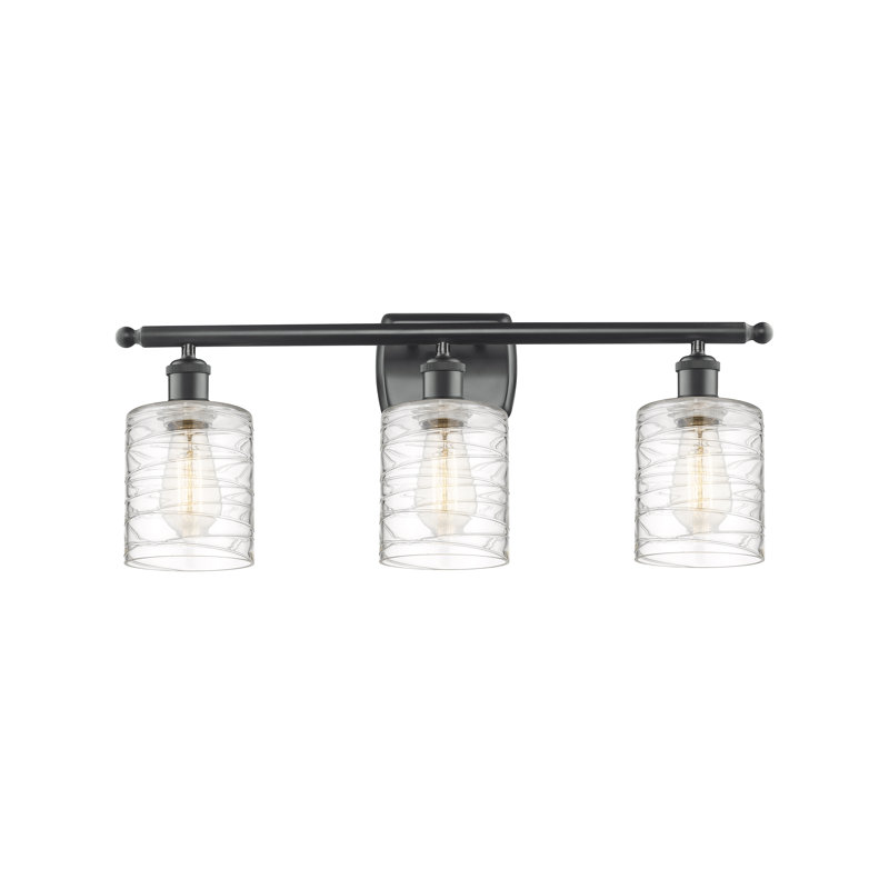 Éclairage de salle de bain à intensité variable à 3 lumières Leilani, Noir mat, Ampoule DEL 6 watts Vinage