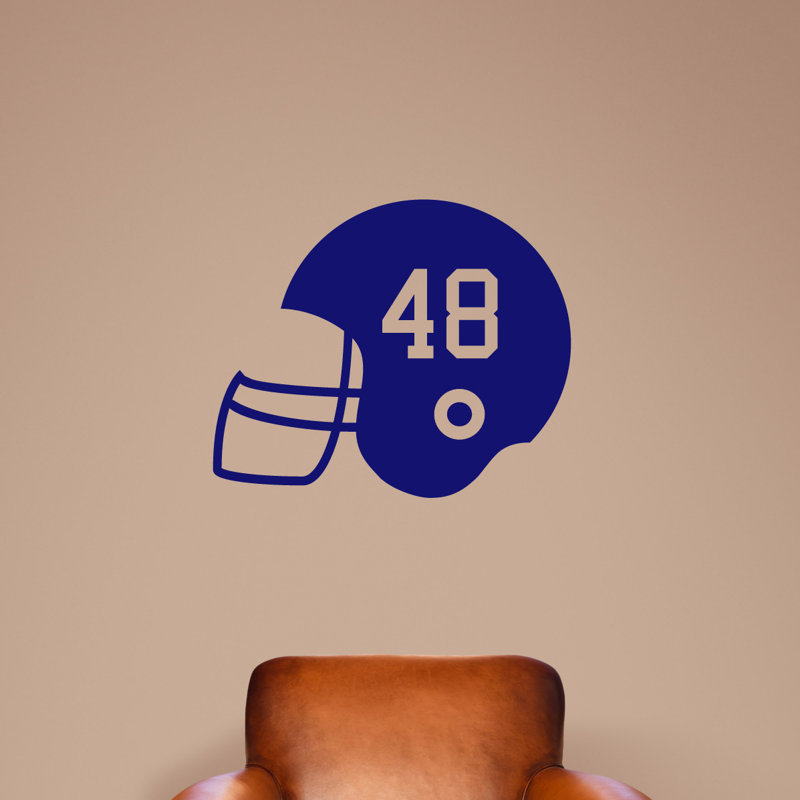 Adhésif mural casque de football, Bleu marine, Oui