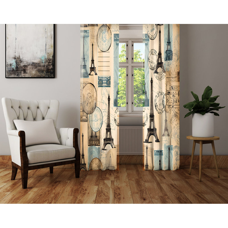 Paire de rideaux semi-transparents en polyester Chaunte, L 20 po x L 82 po