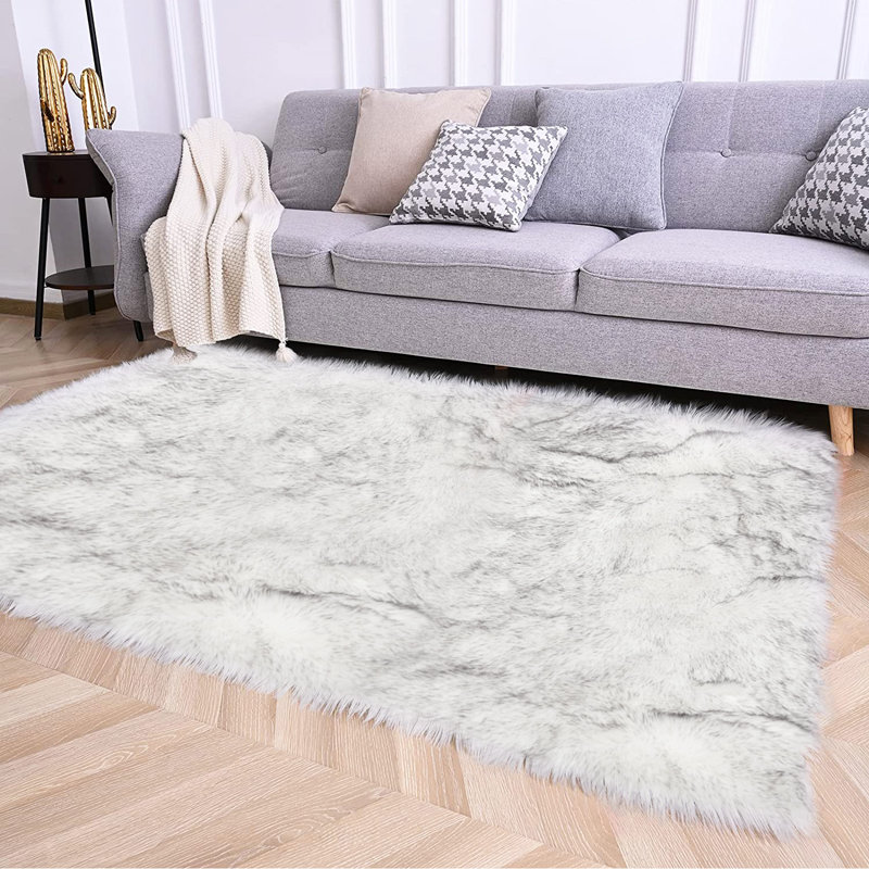 Chaston Faux Sheepskin Indoor Rug, Rectangle 6' x 9'