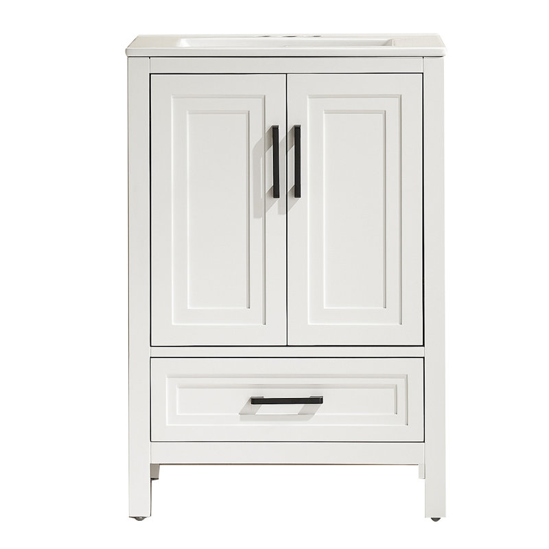 Meuble-lavabo simple autoportant de 24 po avec plateau entièrement assemblé