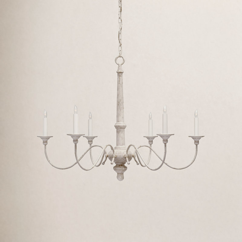 Country 6 - Light Chandelier, 26.75"H x 36.5"W x 36.5"D