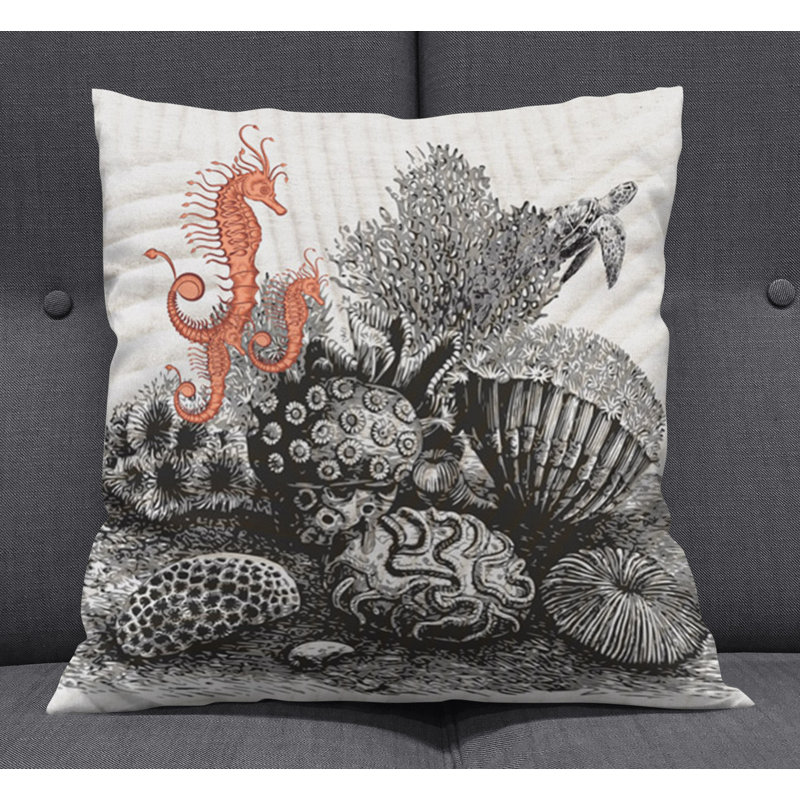 Throw Pillow With Insert, 16"H x 16"W, White/Gray 4