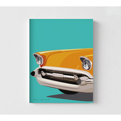 Affiche de pare-chocs de voiture classique, décor de voiture classique rétro, œuvre de bureau de concessionnaire, impression de Thunderbird jaune, idée de cadeau d'homme de voiture