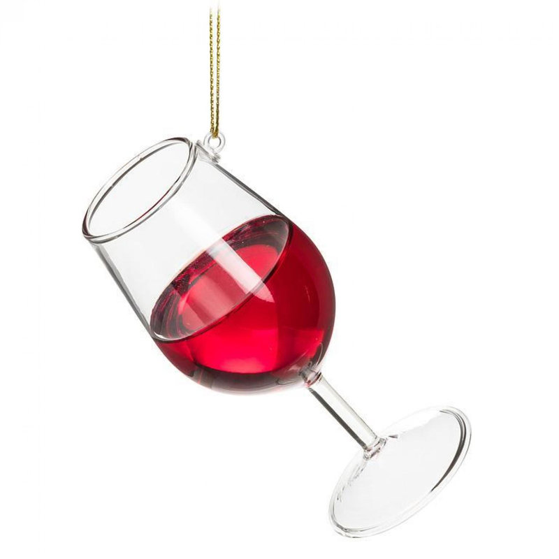 Ornement en verre de vin rouge