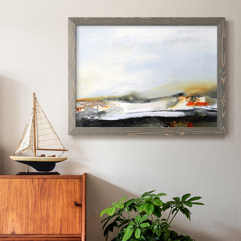 «Lingering Light V» - Toile tendue avec châssis rustique - 2780048, Gris, H 18 po x l 26 po