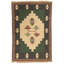 Hand Knotted Wool Area Rug in Ivory And Gray