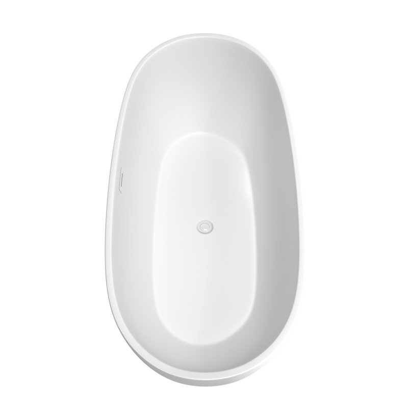 Juno 71'' x 32'' Soaking Acrylic Bathtub with Faucet, Matte White/Shiny White/Matte Black