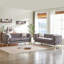 Ensemble de canapés à compression, velours gris, mobilier de maison moderne 3 places