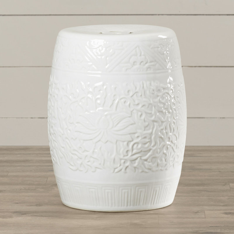 Tabouret de jardin Lavin, Blanc