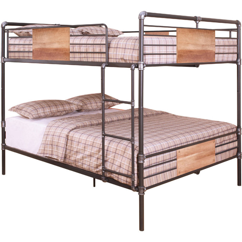 Maspeth Kids Queen Over Queen Bunk Bed, Black