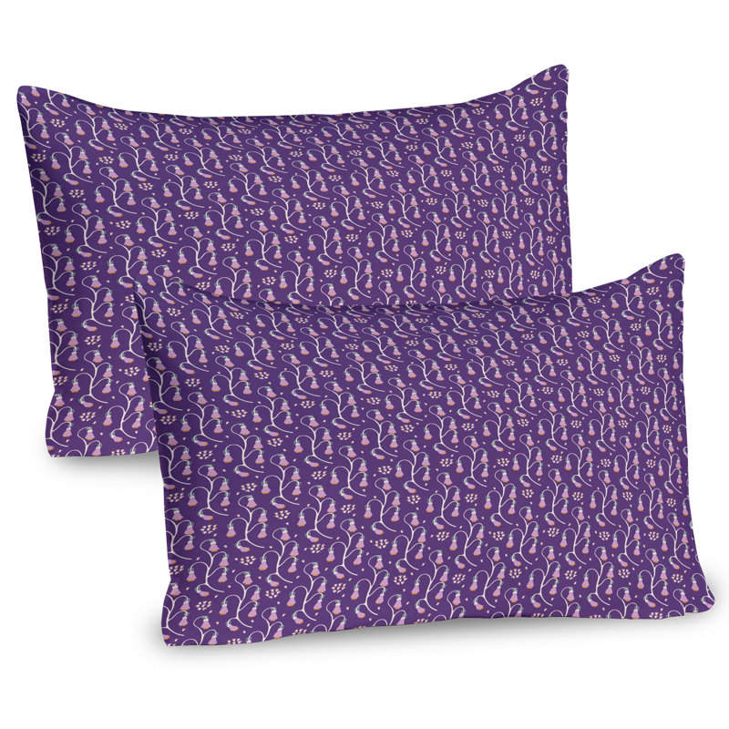 Ensemble de 2 taies décoratives à motif floral Ambesonne, H 20 po x l 26 po
