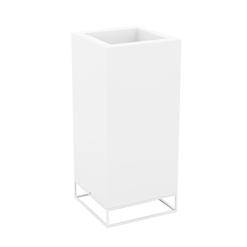 Pot de fleurs en résine Vela, H 39,25 po x l 23,5 po x P 23,5 po, Blanc