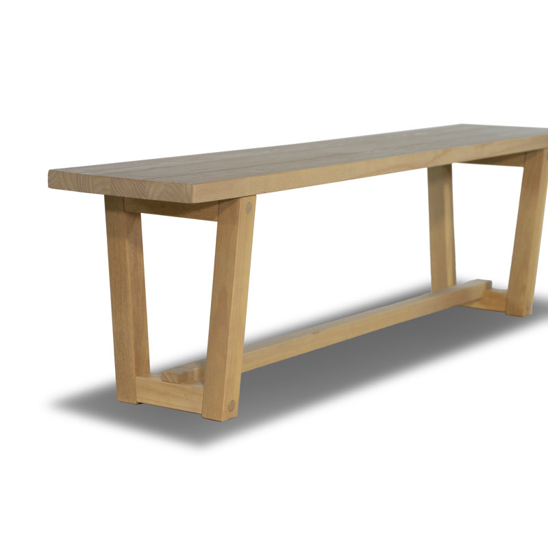 Cascais Dining Bench with Industrial Base, Blonde Oak