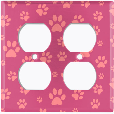 Plaque murale à 2 interrupteurs à bascule Light Dog Paw Prints