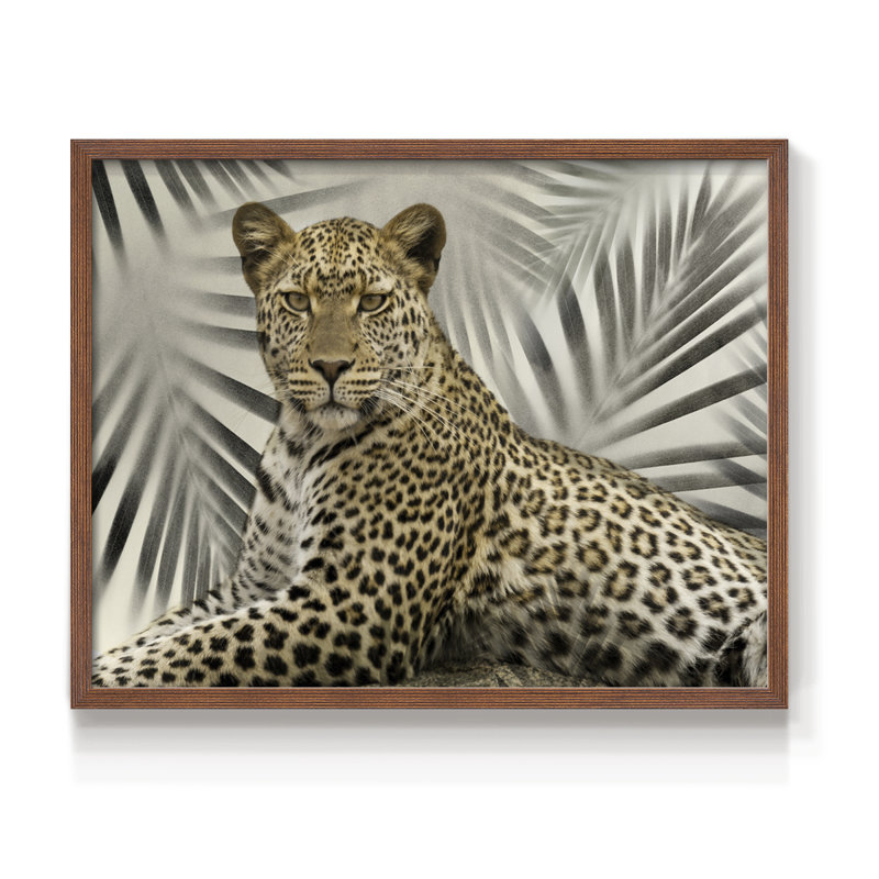 Boho Cheetah -Framed Print - Restickable, 8" H x 10" W, Walnut