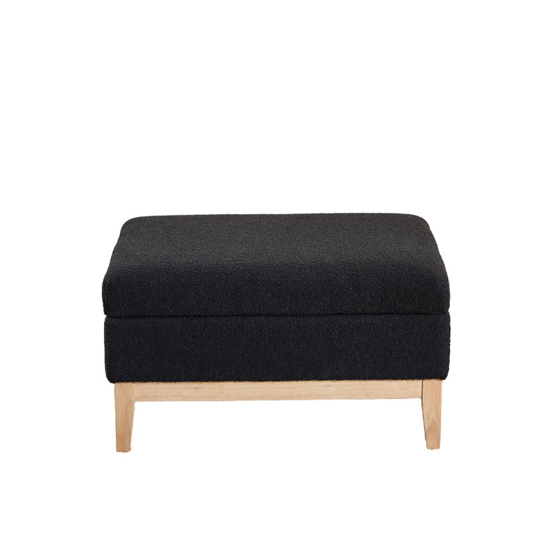 Banc de rangement avec repose-pieds avec couvercle rabattable, repose-pieds rembourré avec pieds en bois massif et table basse multifonctionnelle pour le salon et la chambre à coucher