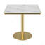 Square Modern Dinning Table 31.5 Inches Bistro Table Table With Faux Marble Top,Easy Assemble,Sturdy Metal Frame Diameter