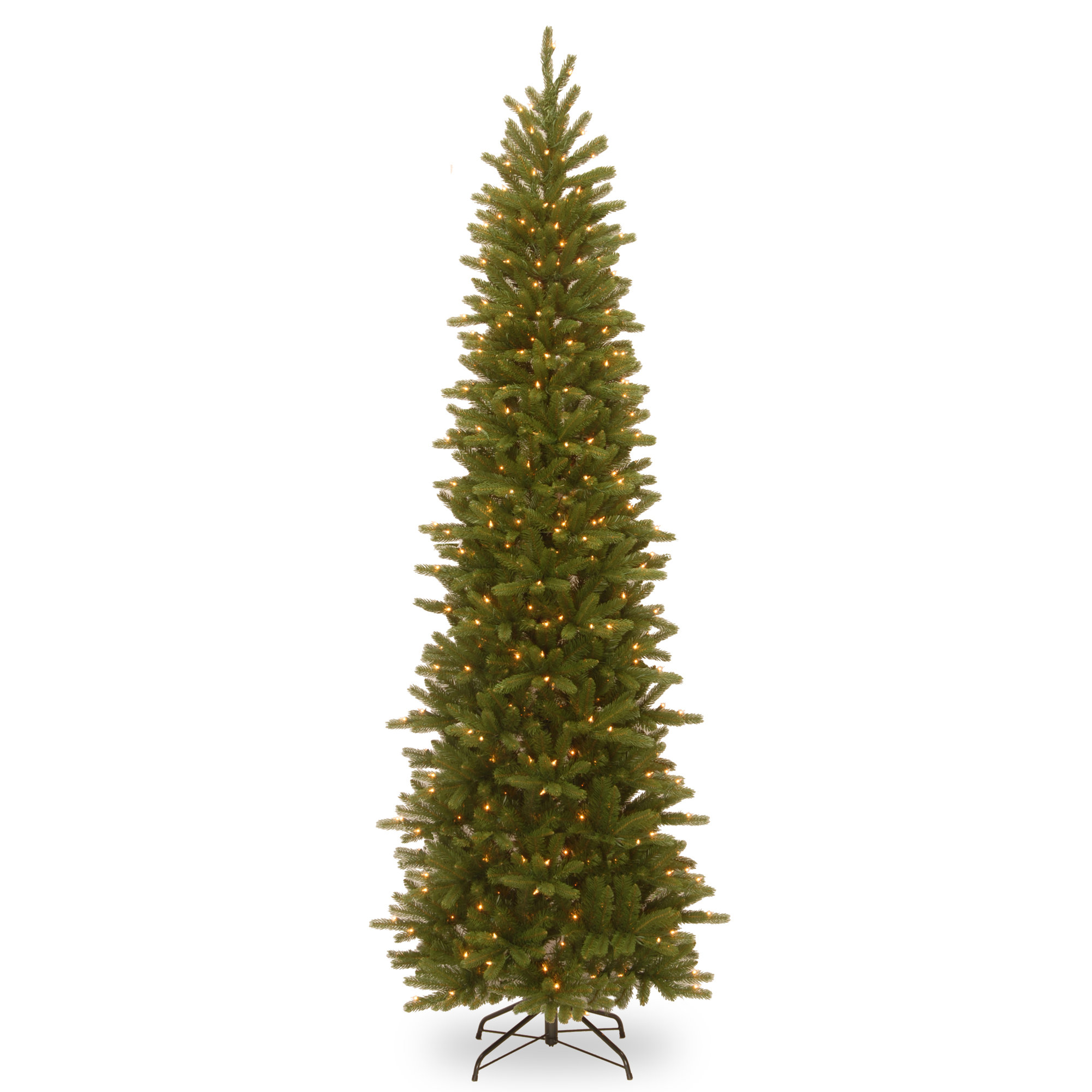 The Holiday Aisle® Grande Fir Pencil Slim Tree with Clear Lights, 108"