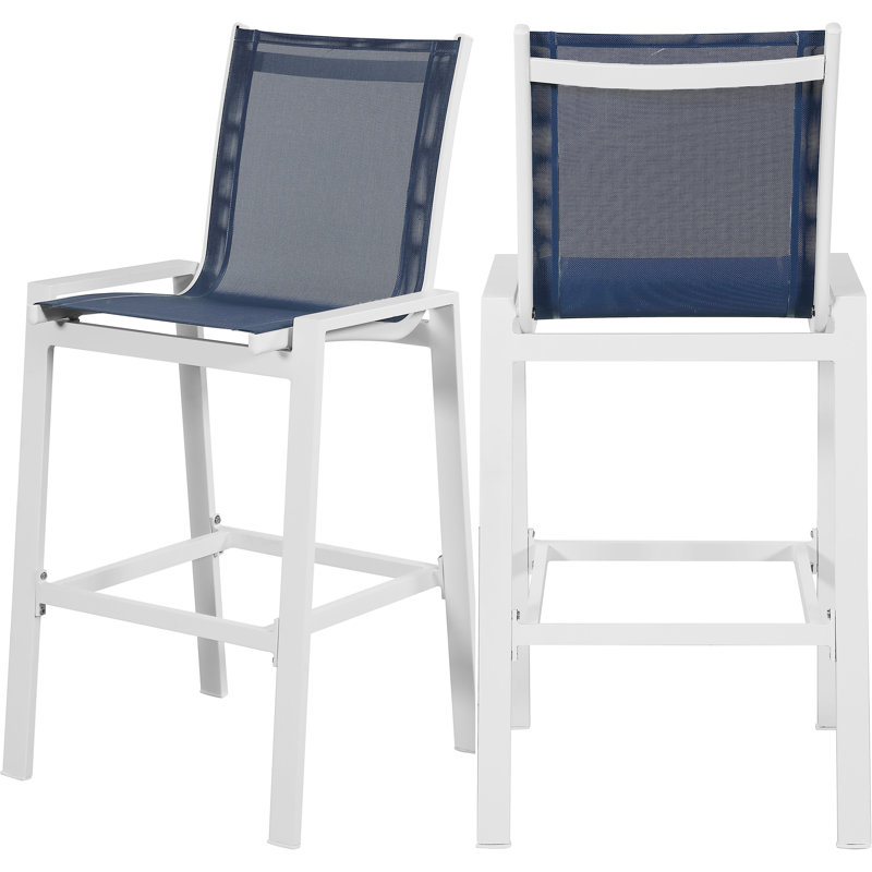 Tabouret de bar 29 po Ury, Blanc, Bleu marine
