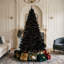 Arbre de Noël articulé artificiel 6 pi avec 920 branches en PVC, 280 lumières DEL changeantes et un pied en métal