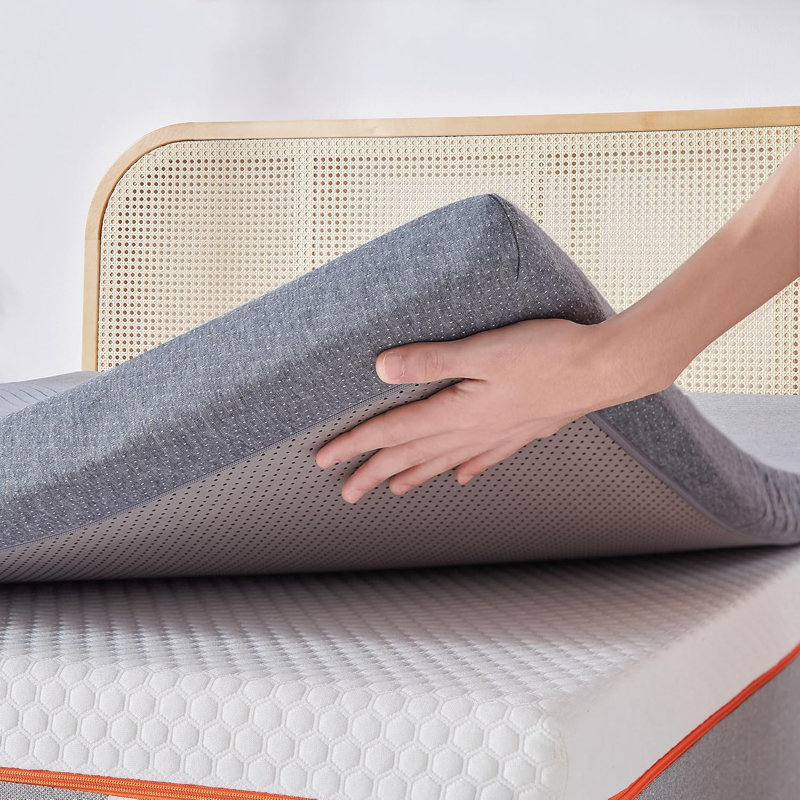 King Size Memory Foam Mattress Topper – Cooling Gel Bed Topper 4 Inch, Pressure Relief Foam Pad, King, 3.9"