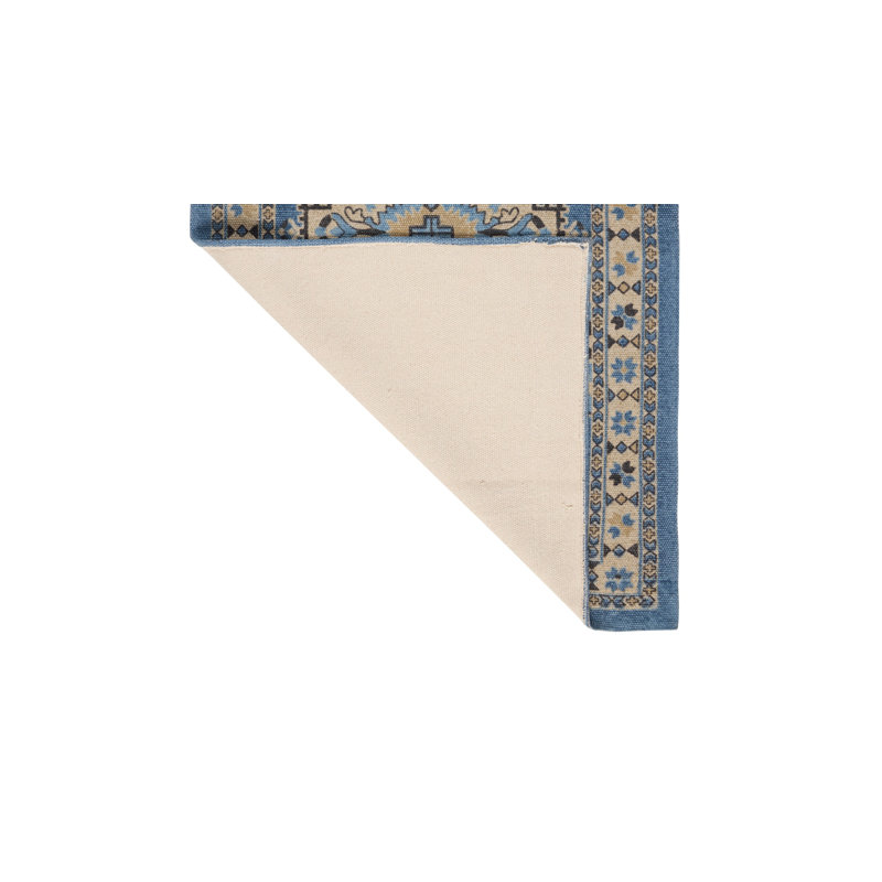 Halyn Ink Blue Cotton 36" x 60" Rectangular Accent Rug
