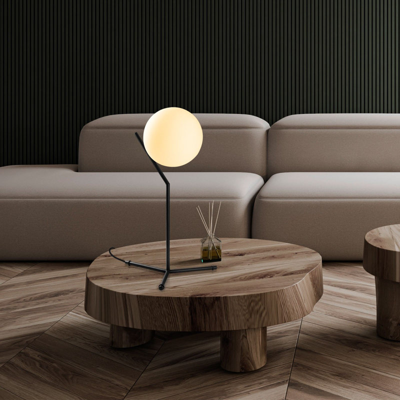 Lampe de table industrielle moderne, corps en métal noir, 13,8 x 11,8 x 20,5 pouces | Abat-jour de 7,9 po de diamètre | Câble de 6,6 pi avec interrupteur marche / arrêt | Compatible avec les ampoules G9 (8 W maximum) | Éclairage de maison élégant pour les espaces contemporains