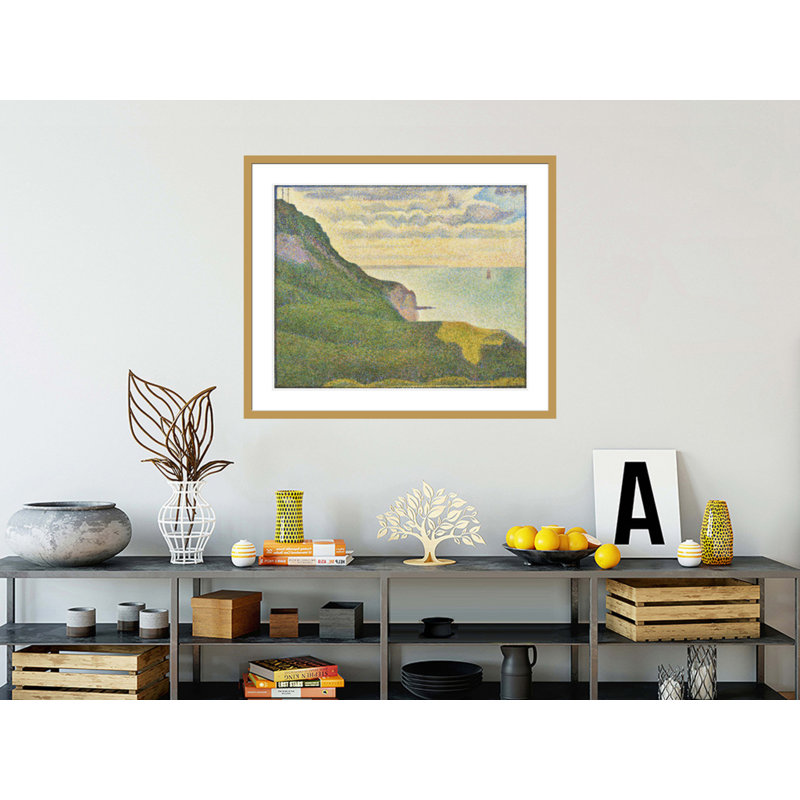 «Seascape at Port-en-Bessin Normandy» par Georges Seurat, impression giclée encadrée, H 33,5 po x l 39,83 po